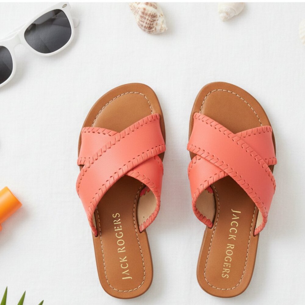 NIB Jack Rogers Sloane X Band Sandals – Coral